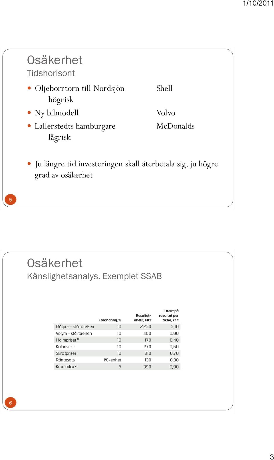 McDonalds Ju längre tid investeringen skall återbetala sig, ju