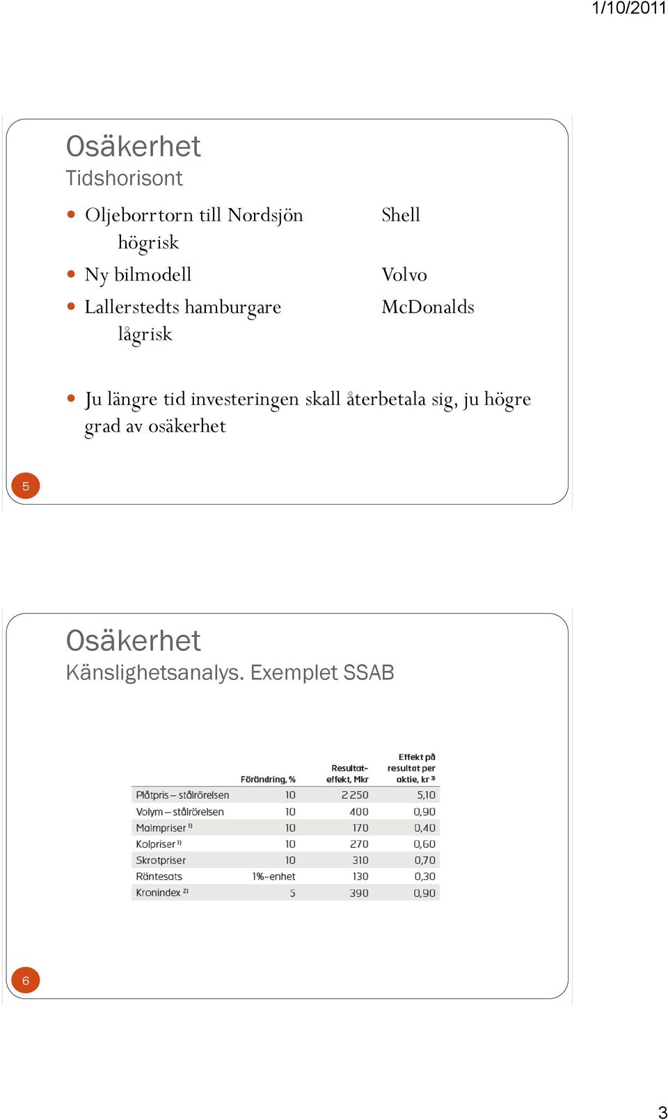 McDonalds Ju längre tid investeringen skall återbetala sig, ju