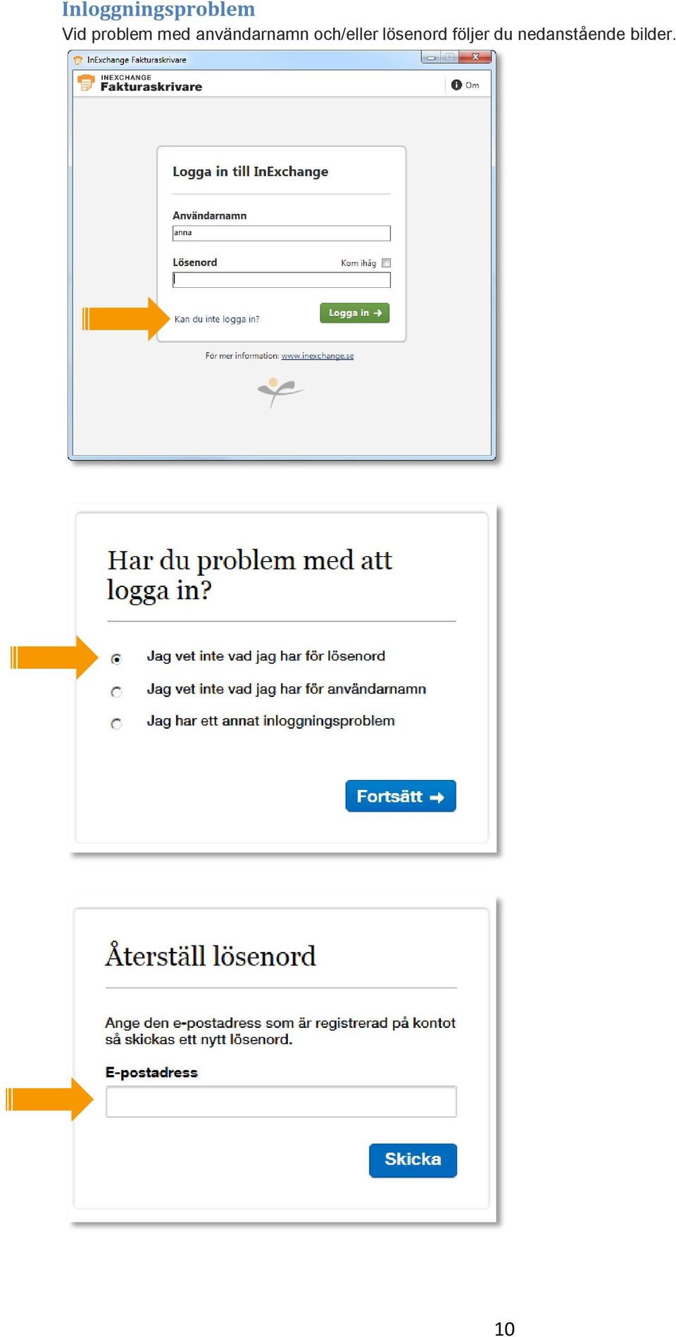 och/eller lösenord