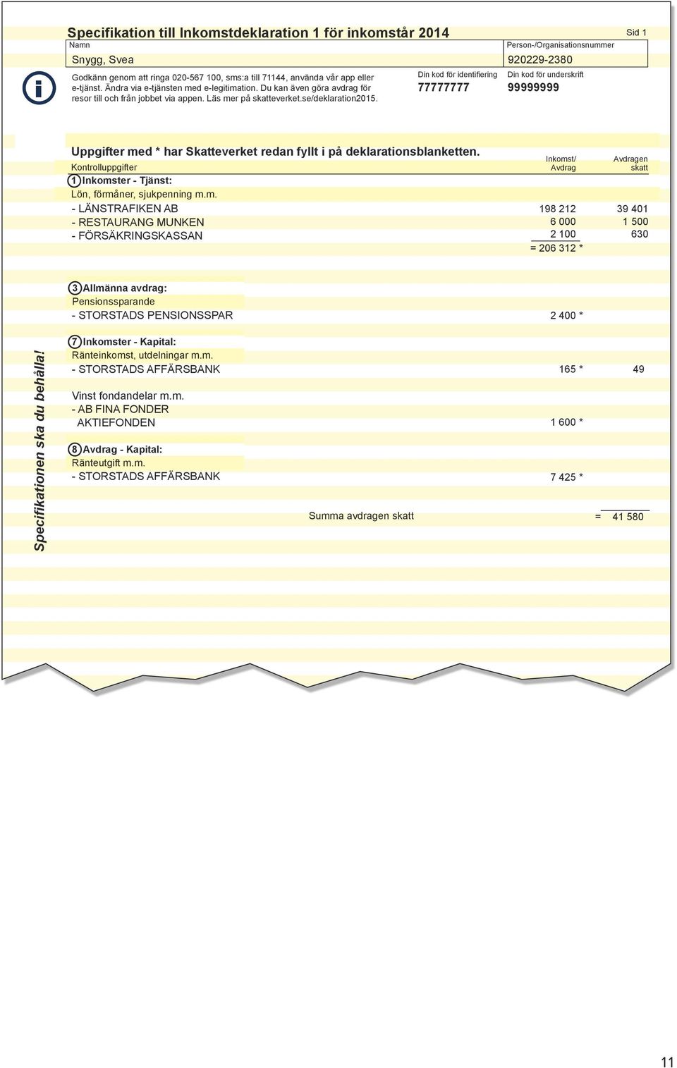 Ändra via e-tjänsten med e-legitimation. Du kan även göra avdrag för resor till och från jobbet via appen. Läs mer på skatteverket.se/deklaration2015.