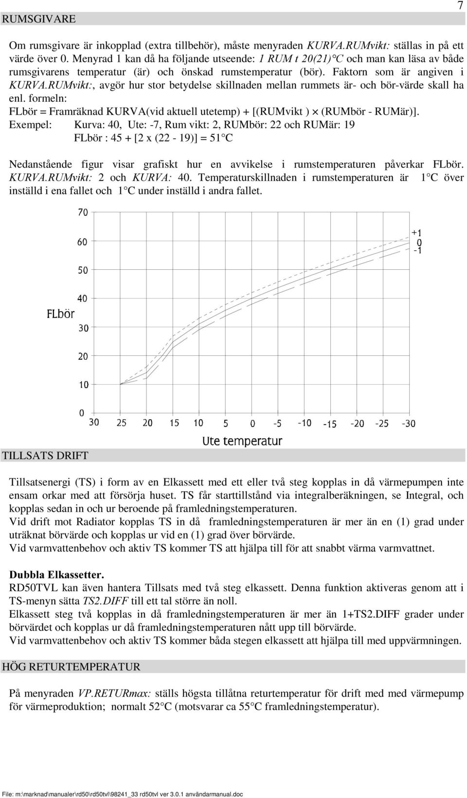 859$580ylnw, avgör hur stor betydelse skillnaden mellan rummets är- och bör-värde skall ha enl. formeln: FLbör = Framräknad KURVA(vid aktuell utetemp) + [(RUMvikt ) (RUMbör - RUMär)].