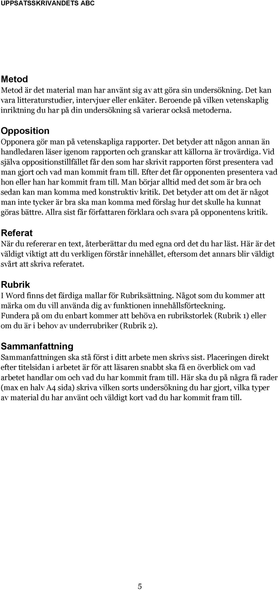 Uppsatsskrivandets ABC - PDF Gratis nedladdning