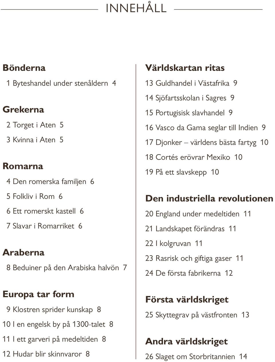 ritas 13 Guldhandel i Västafrika 9 14 Sjöfartsskolan i Sagres 9 15 Portugisisk slavhandel 9 16 Vasco da Gama seglar till Indien 9 17 Djonker världens bästa fartyg 10 18 Cortés erövrar Mexiko 10 19 På