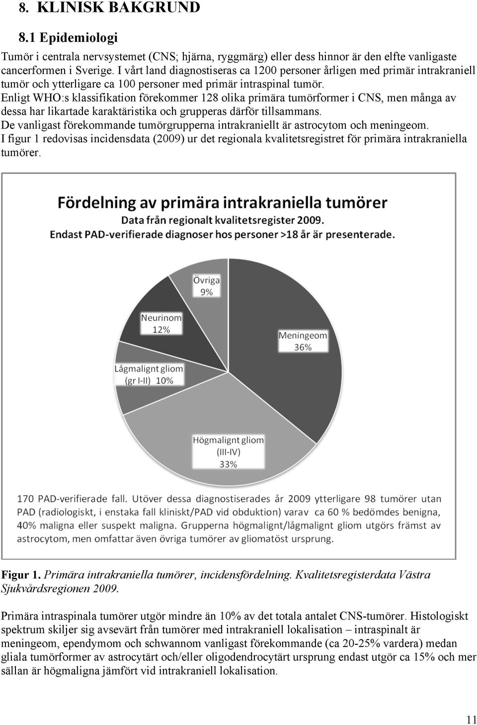 Enligt WHO:s klassifikation förekommer 128 olika primära tumörformer i CNS, men många av dessa har likartade karaktäristika och grupperas därför tillsammans.