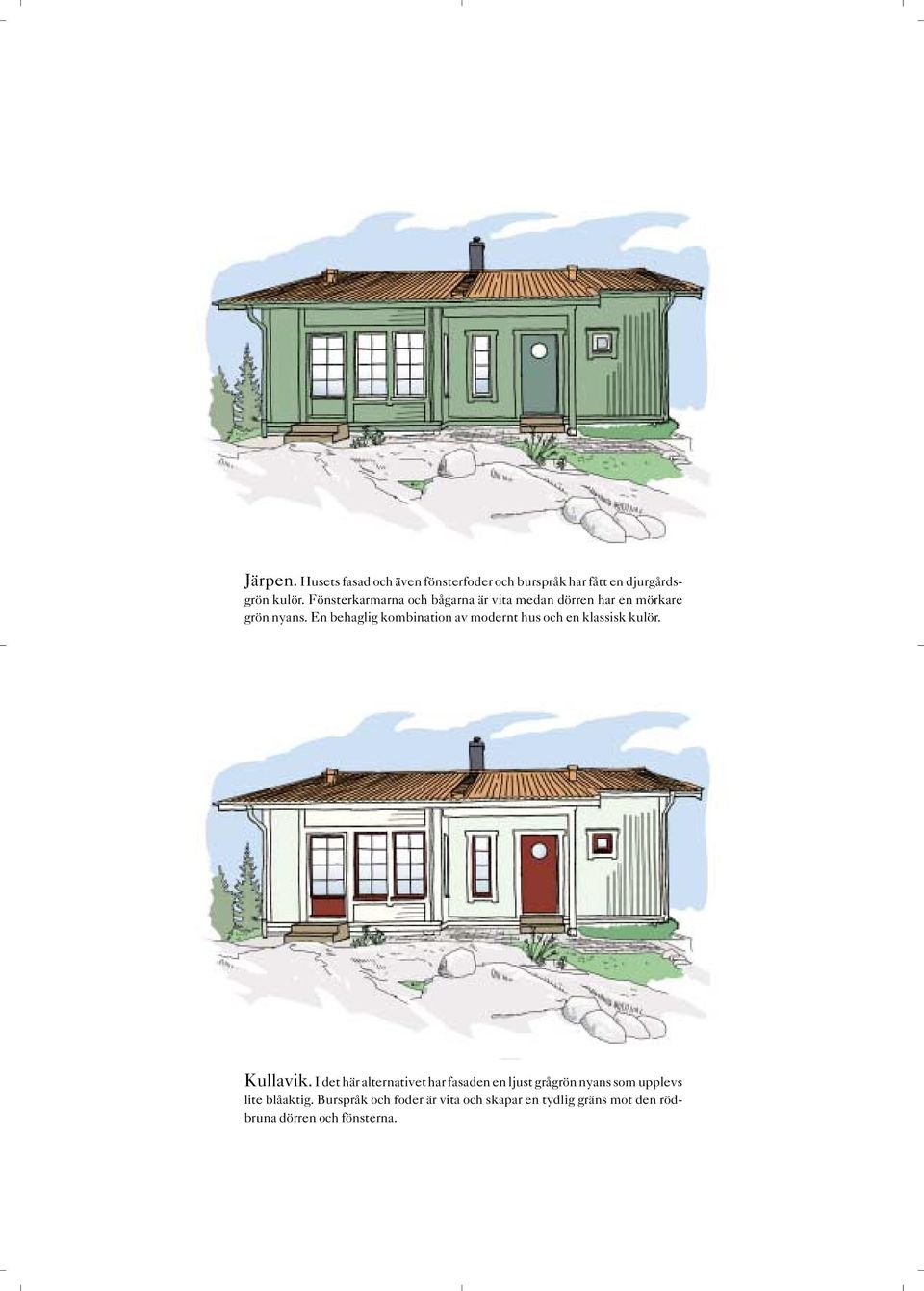 En behaglig kombination av modernt hus och en klassisk kulör. Kullavik.