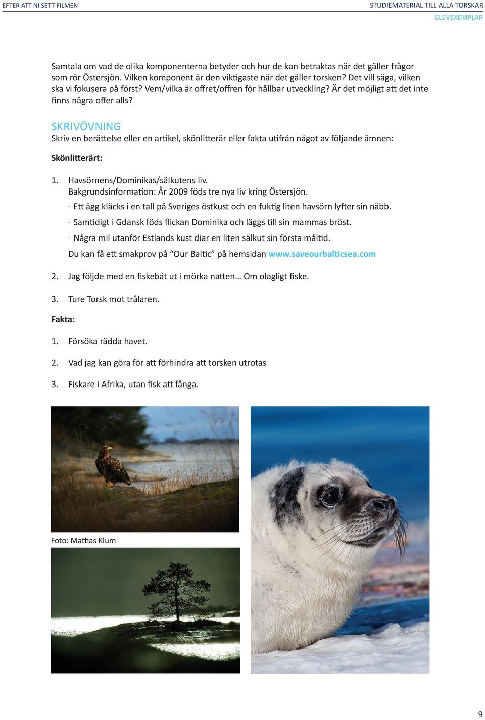 Är det möjligt att det inte finns några offer alls? SKRIVÖVNING Skriv en berättelse eller en artikel, skönlitterär eller fakta utifrån något av följande ämnen: Skönlitterärt: 1.