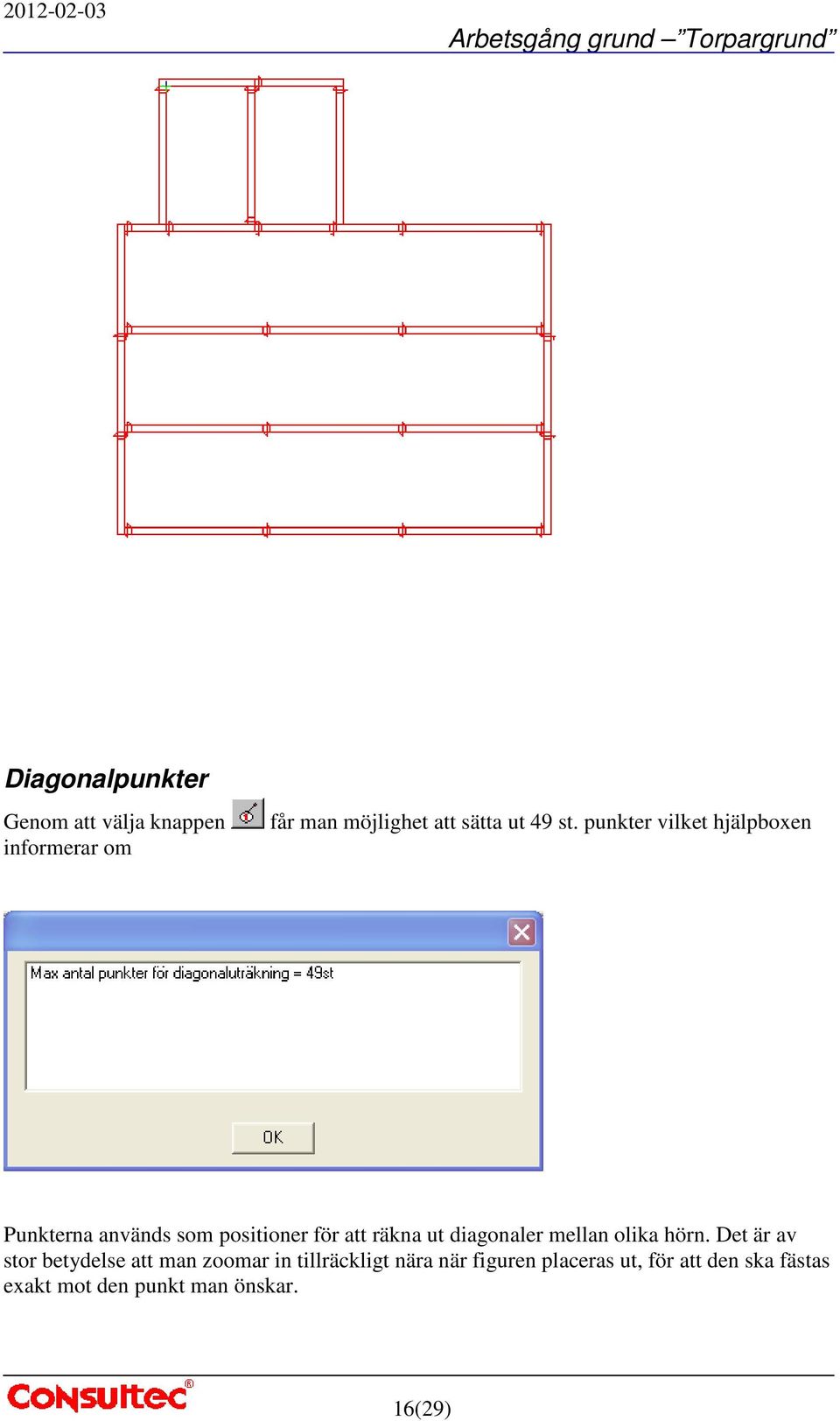 punkter vilket hjälpboxen Punkterna används som positioner för att räkna ut diagonaler