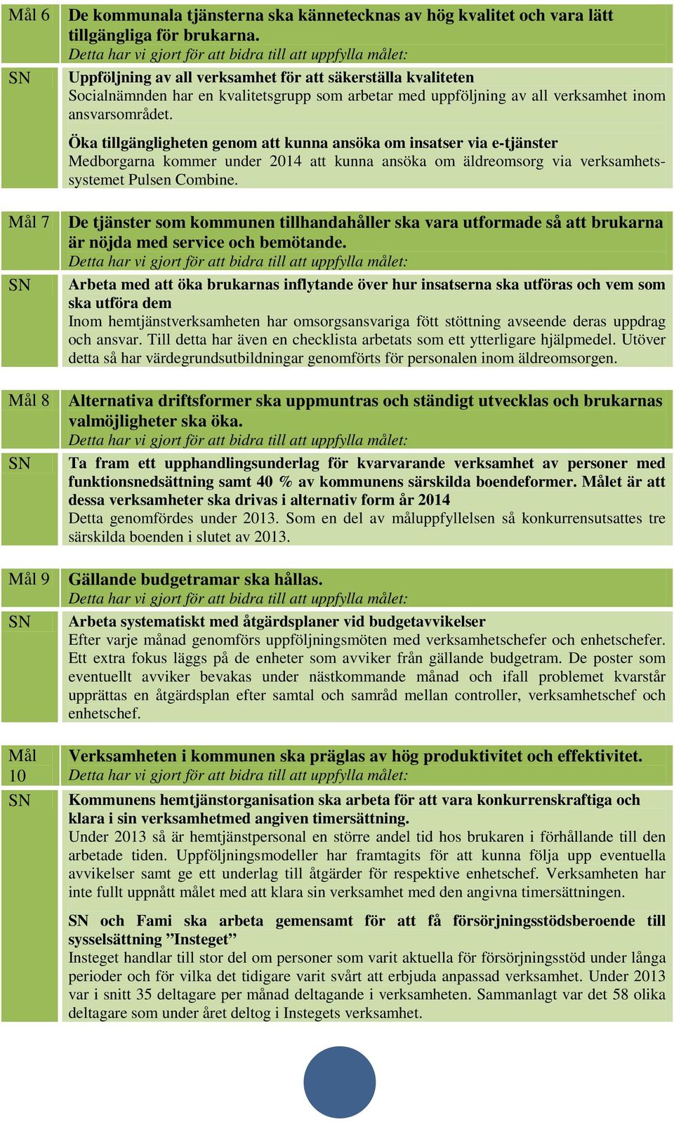 Öka tillgängligheten genom att kunna ansöka om insatser via e-tjänster Medborgarna kommer under 2014 att kunna ansöka om äldreomsorg via verksamhetssystemet Pulsen Combine.