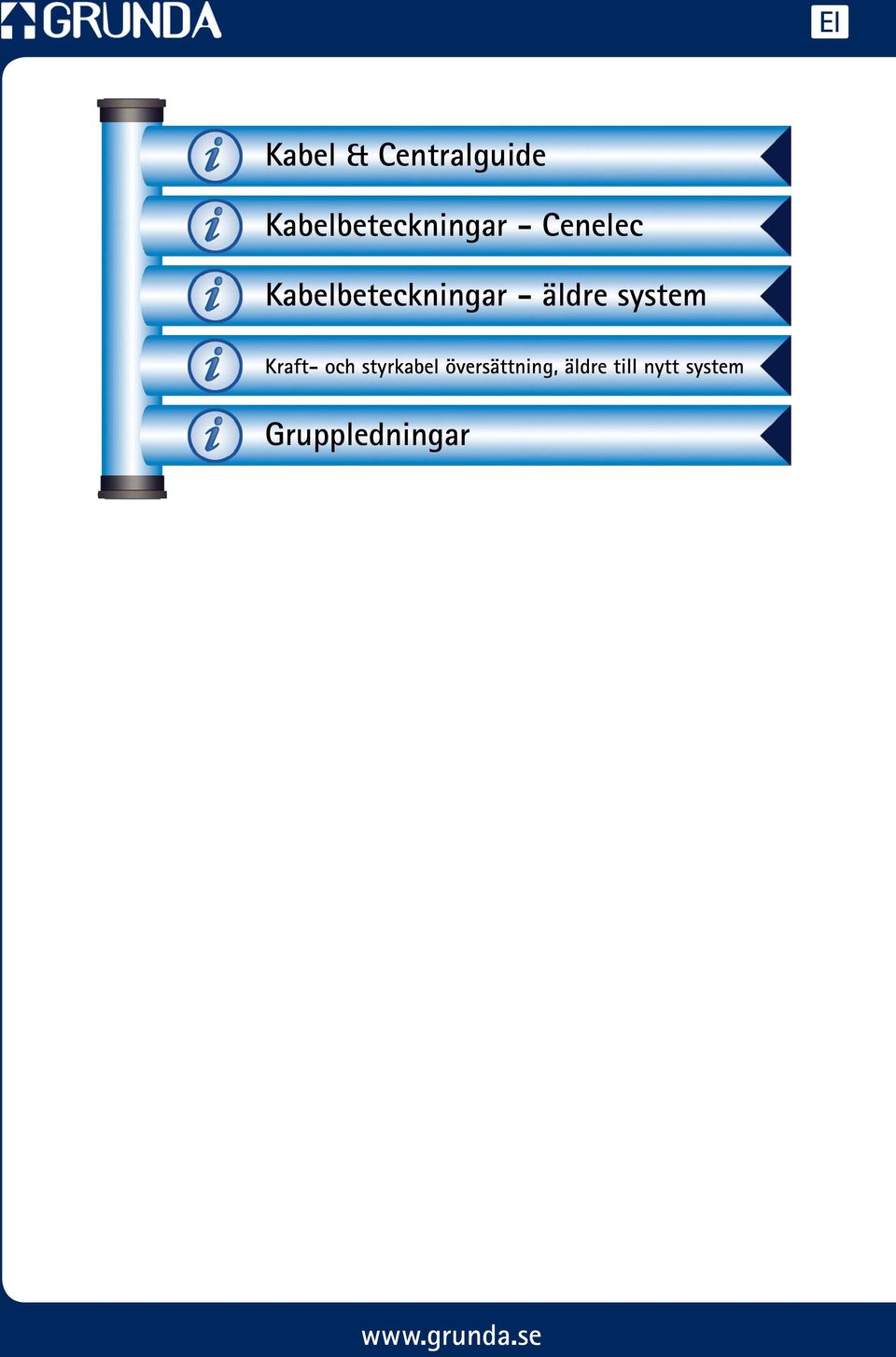 Kabelbeteckningar - äldre system