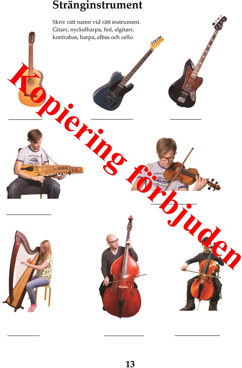 Gitarr, nyckelharpa, fiol,