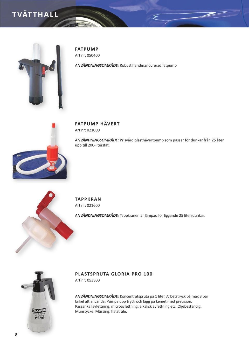PLASTSPRUTA GLORIA PRO 100 Art nr: 053800 Koncentratspruta på 1 liter.