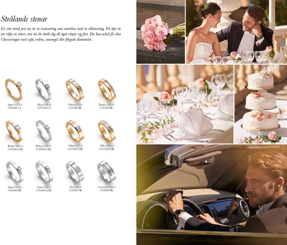 Du kan också få våra Classicringar med safir, rubin, smaragd eller färgade diamanter.