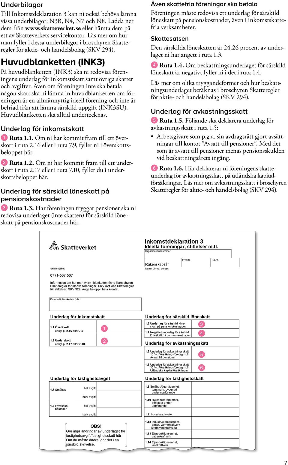 Huvudblanketten (INK3) På huvudblanketten (INK3) ska ni redovisa föreningens underlag för inkomstskatt samt övriga skatter och avgifter.