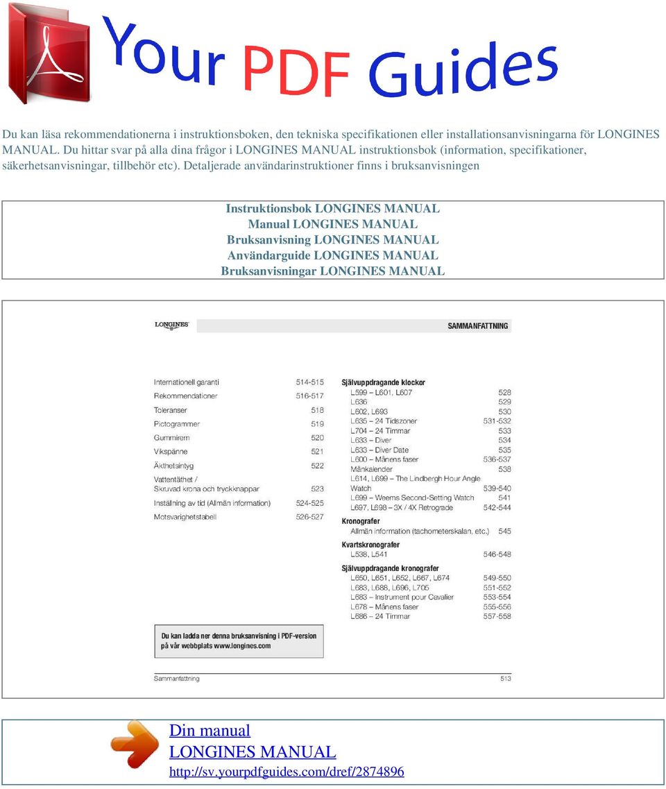 Du hittar svar på alla dina frågor i instruktionsbok (information, specifikationer,