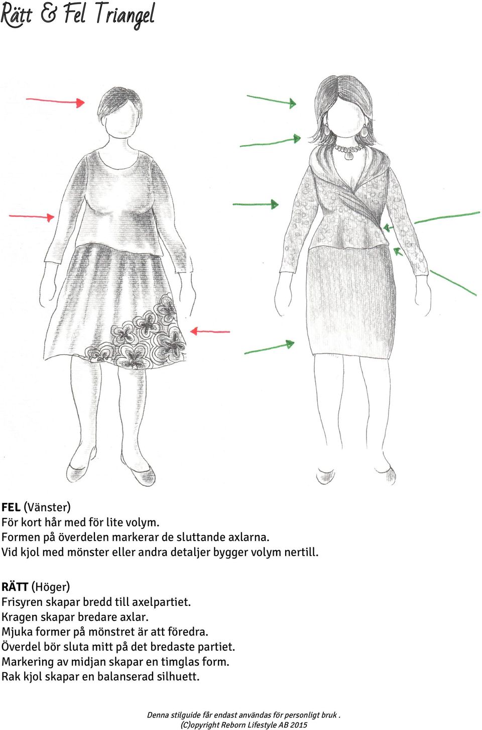 Vid kjol med mönster eller andra detaljer bygger volym nertill.