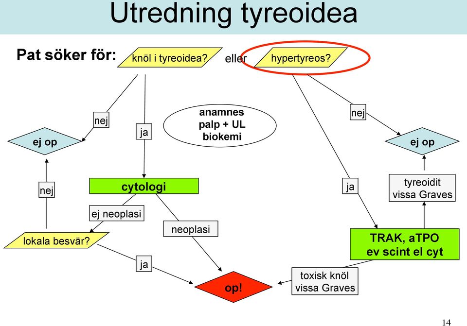 ej op nej ja anamnes palp + UL biokemi nej ej op nej cytologi ja