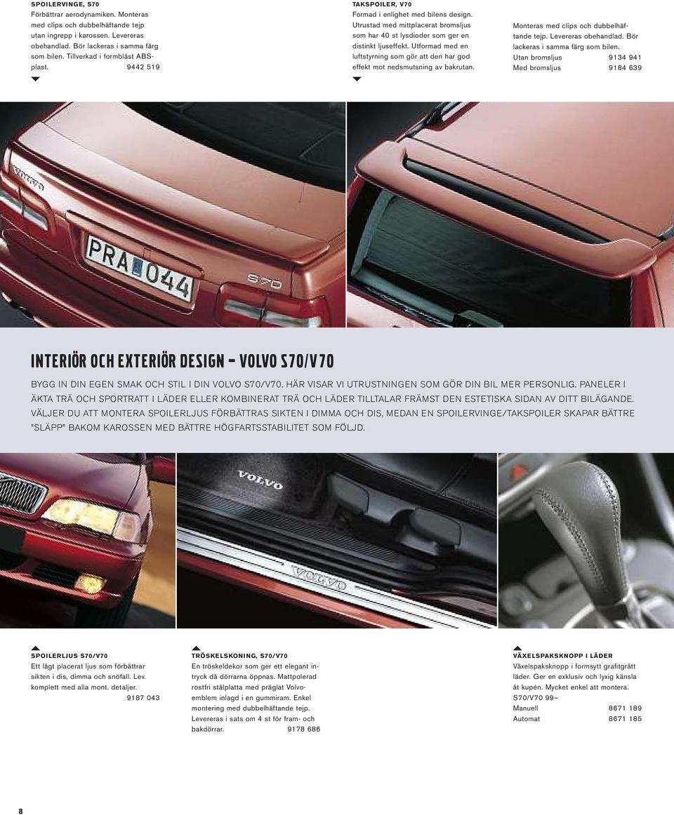 VOLVO 850, S70/V70 TILLBEHÖR - PDF Free Download