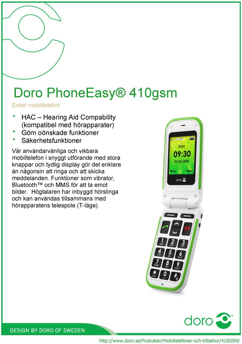 Doro PhoneEasy 410gsm - PDF Free Download