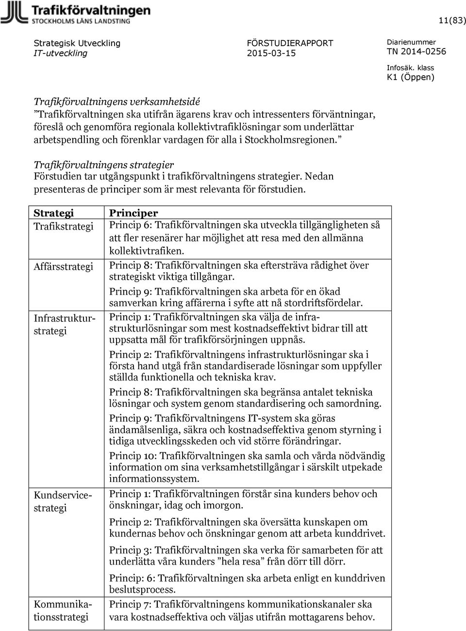 Nedan presenteras de principer som är mest relevanta för förstudien.