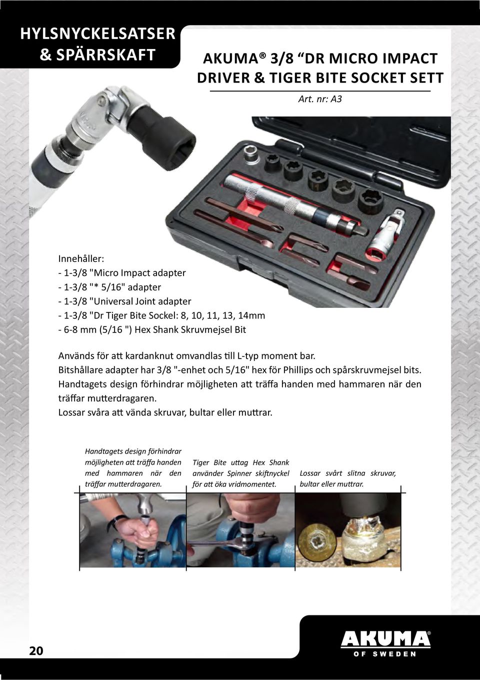 Bit Används för att kardanknut omvandlas till L-typ moment bar. Bitshållare adapter har 3/8 "-enhet och 5/16" hex för Phillips och spårskruvmejsel bits.