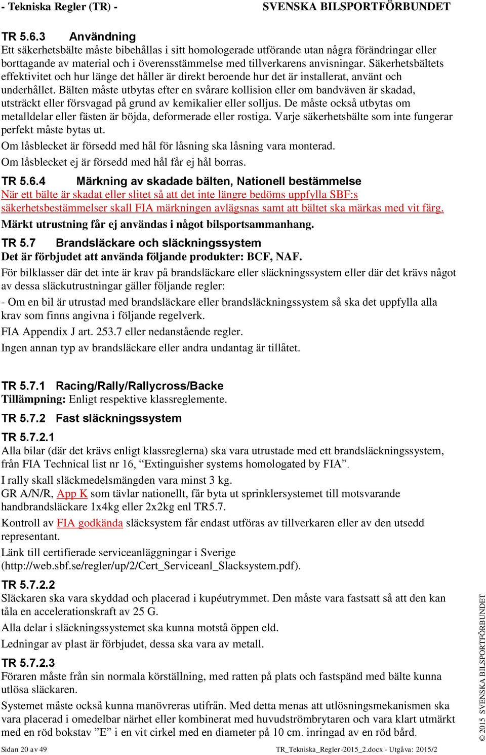 Tekniska Regler För Rally, Racing samt Rallycross - PDF Free Download