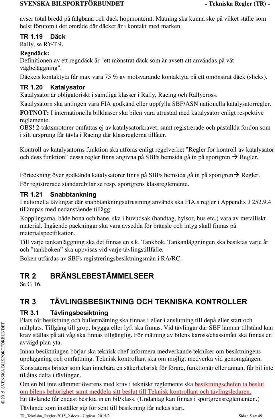 Tekniska Regler För Rally, Racing samt Rallycross - PDF Free Download