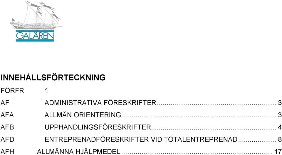 .. 3 AFB UPPHANDLINGSFÖRESKRIFTER.