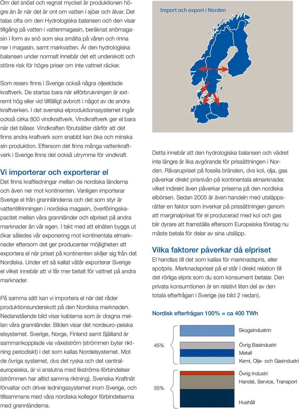 Är den hydrologiska balansen under normalt innebär det ett underskott och större risk för högre priser om inte vattnet räcker.