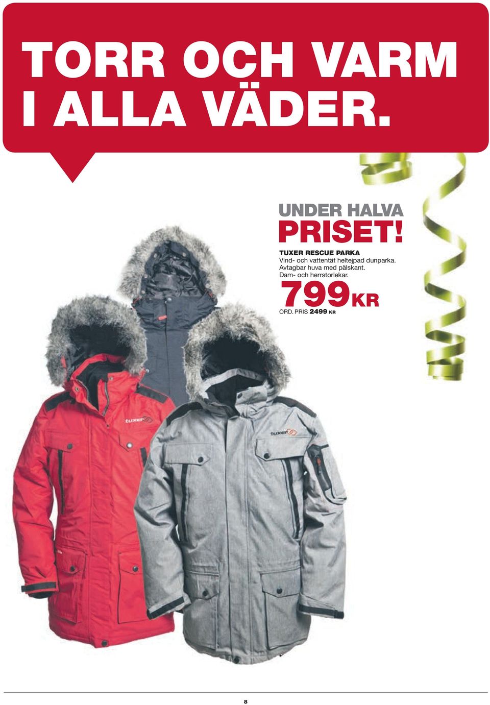 TUXER RESCUE PARKA Vind- och vattentät