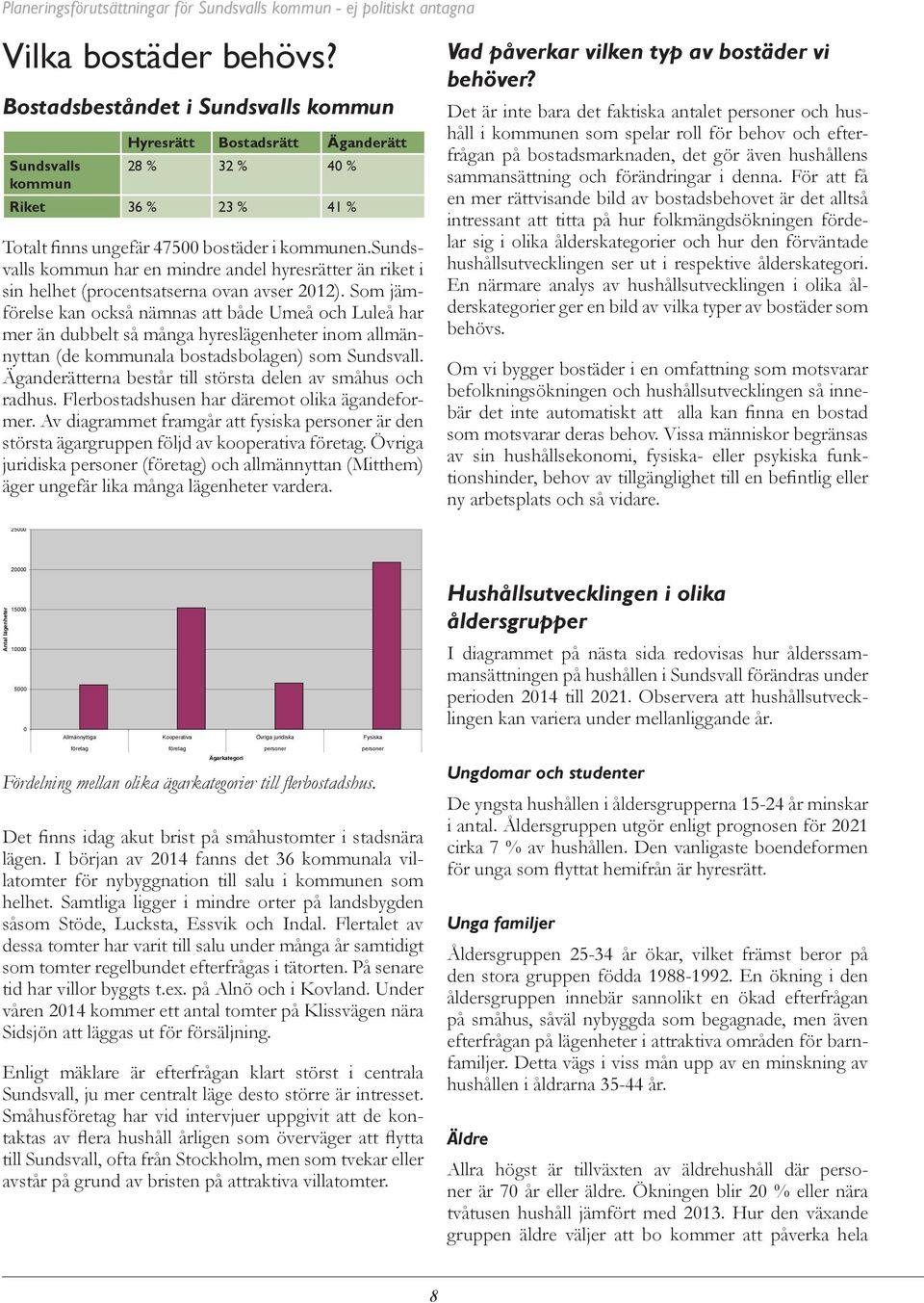 sundsvalls kommun har en mindre andel hyresrätter än riket i sin helhet (procentsatserna ovan avser 2012).