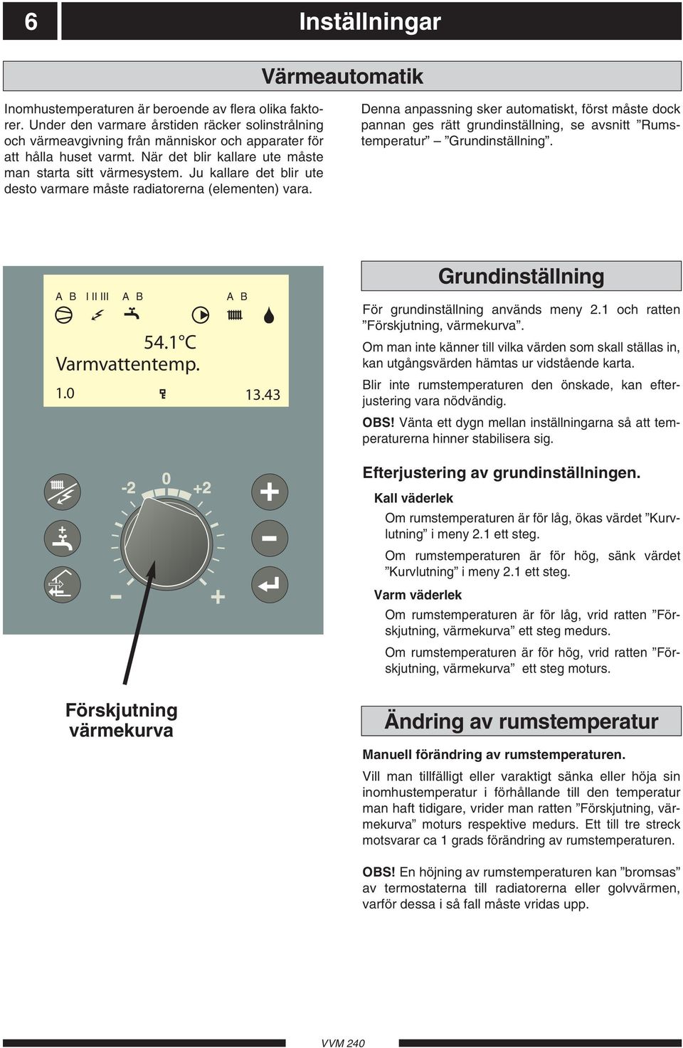 Ju kallare det blir ute desto varmare måste radiatorerna (elementen) vara.