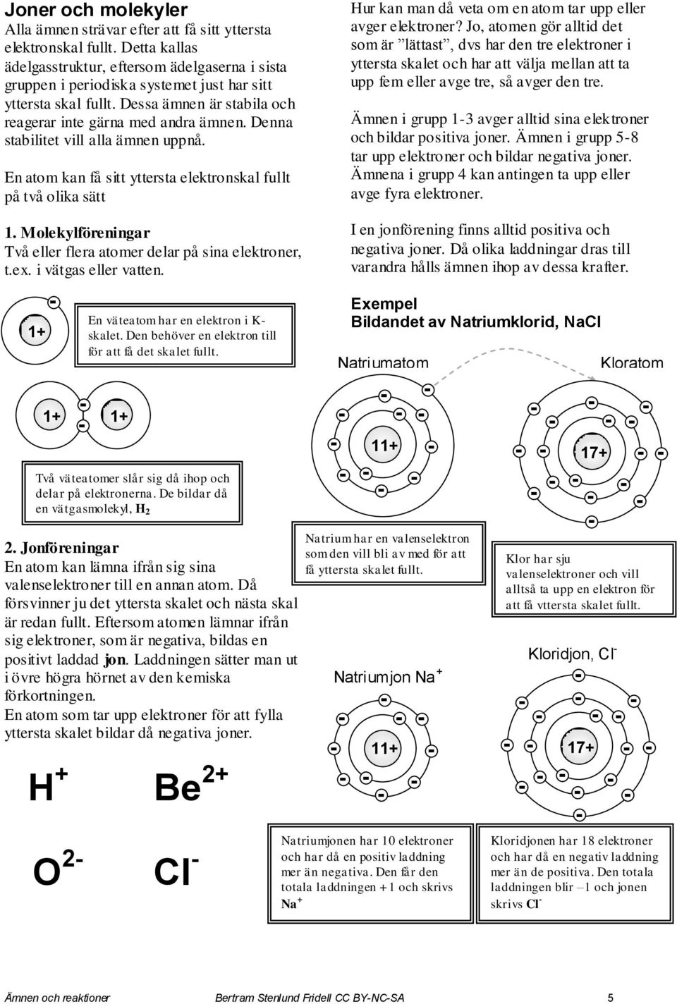 Denna stabilitet vill alla ämnen uppnå. En atom kan få sitt yttersta elektronskal fullt på två olika sätt ur kan man då veta om en atom tar upp eller avger elektroner?