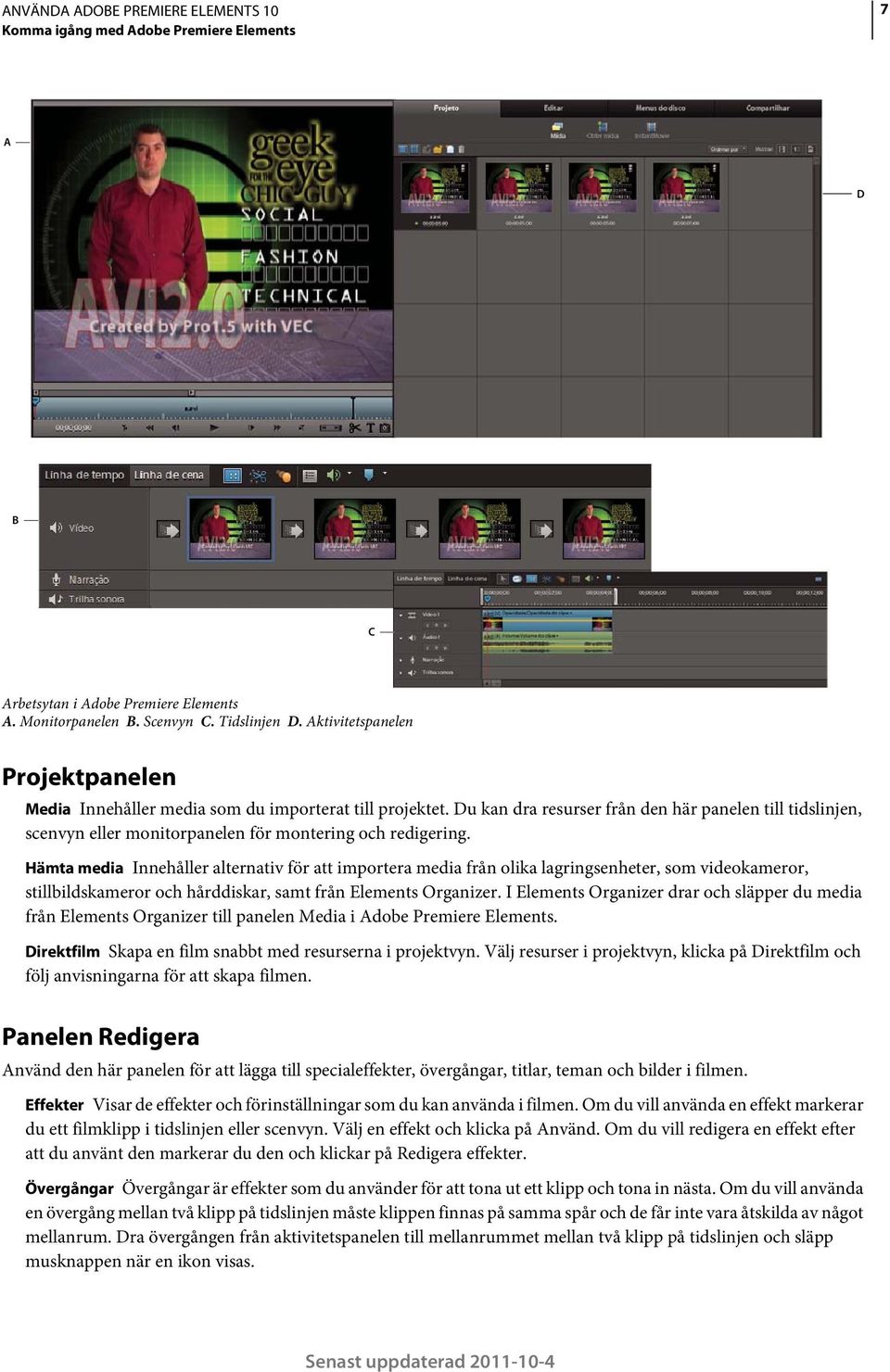 Använda ADOBE PREMIERE ELEMENTS 10 - PDF Gratis nedladdning