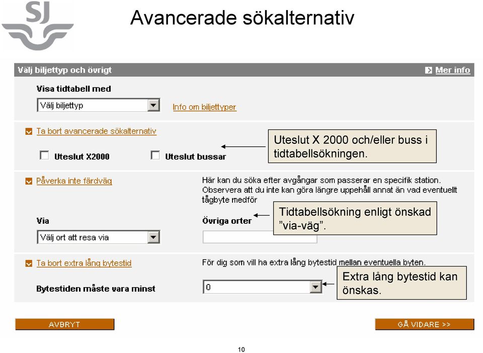 tidtabellsökningen.