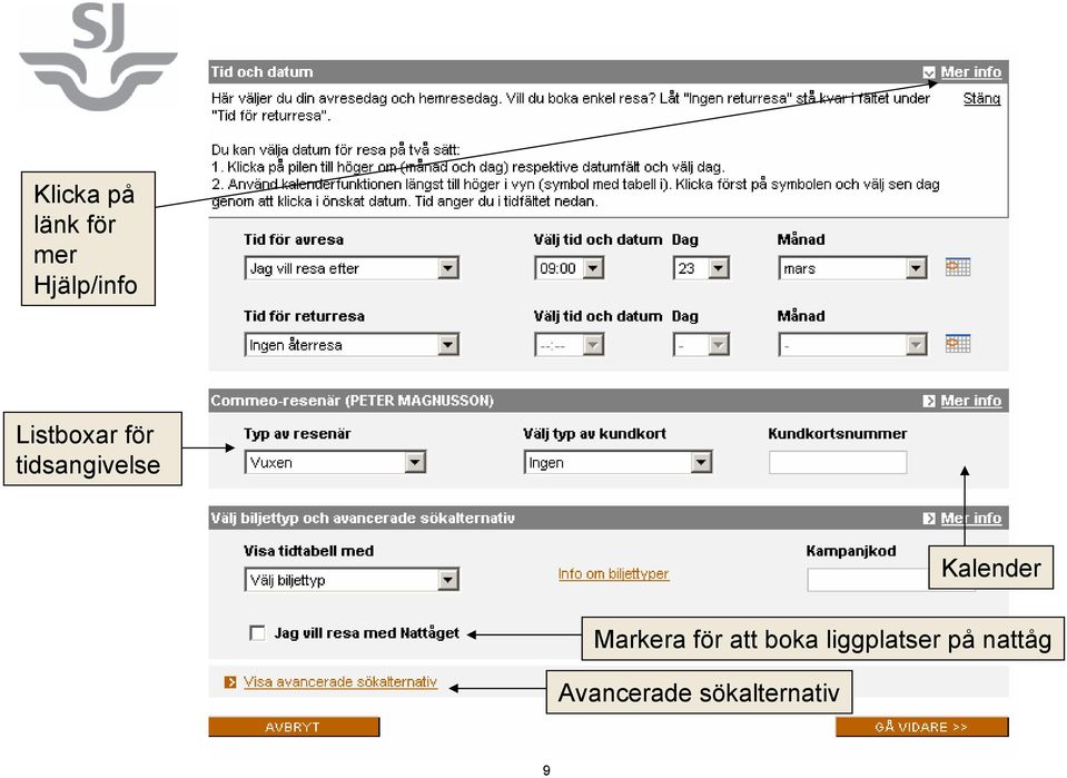 Kalender Markera för att boka