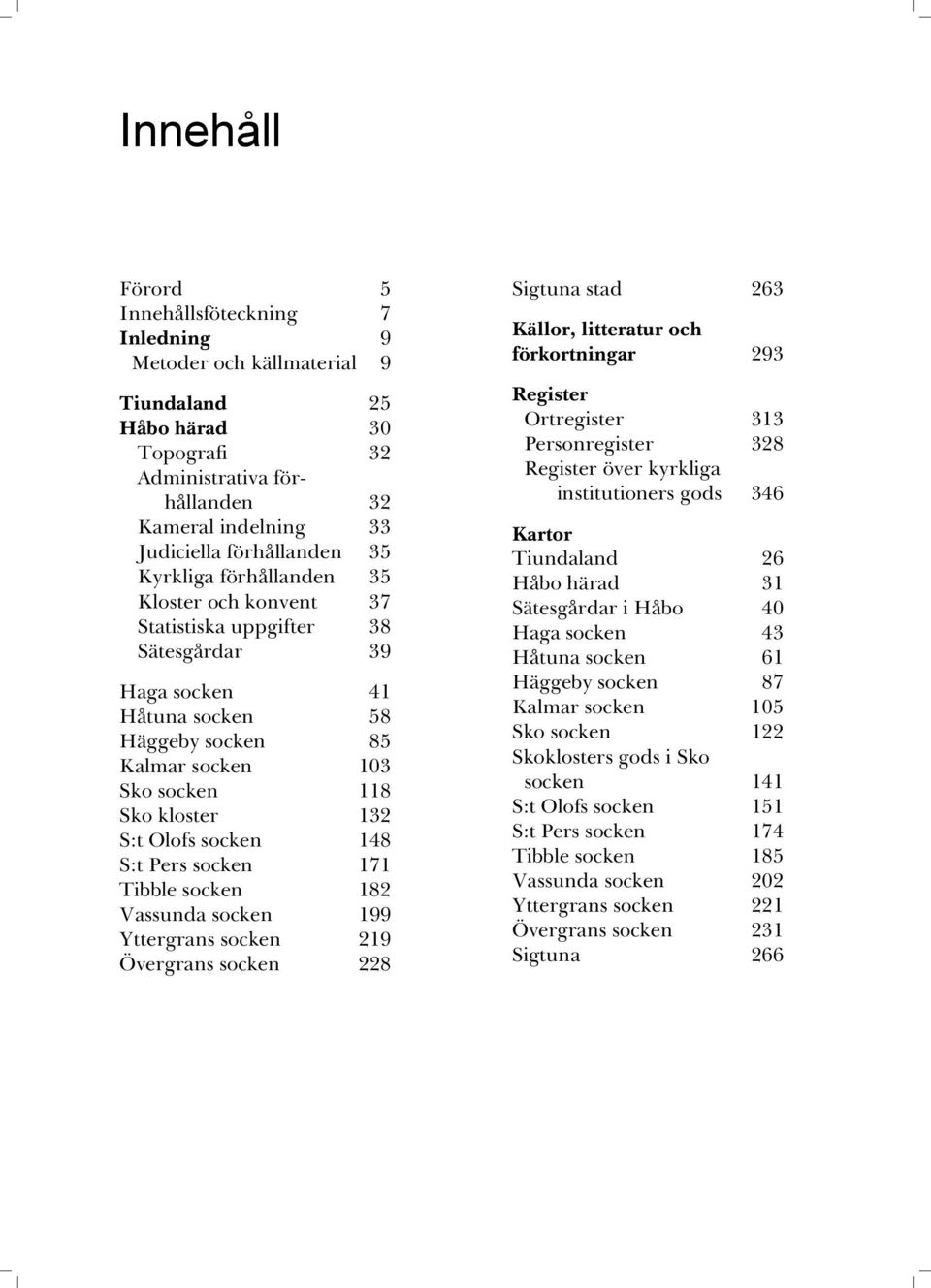 socken 148 S:t Pers socken 171 Tibble socken 182 Vassunda socken 199 Yttergrans socken 219 Övergrans socken 228 Sigtuna stad 263 Källor, litteratur och förkortningar 293 Register Ortregister 313