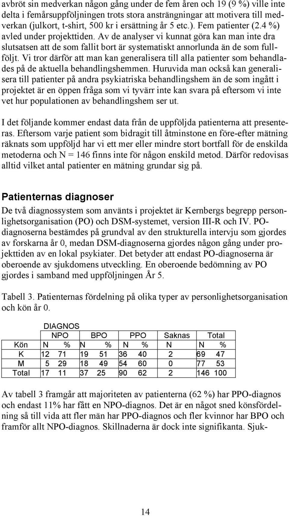 Vi tror därför att man kan generalisera till alla patienter som behandlades på de aktuella behandlingshemmen.