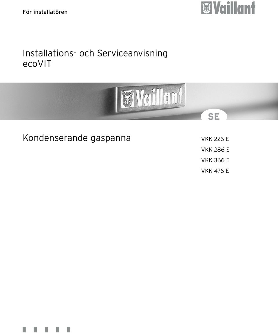 Serviceanvisning ecovit SE