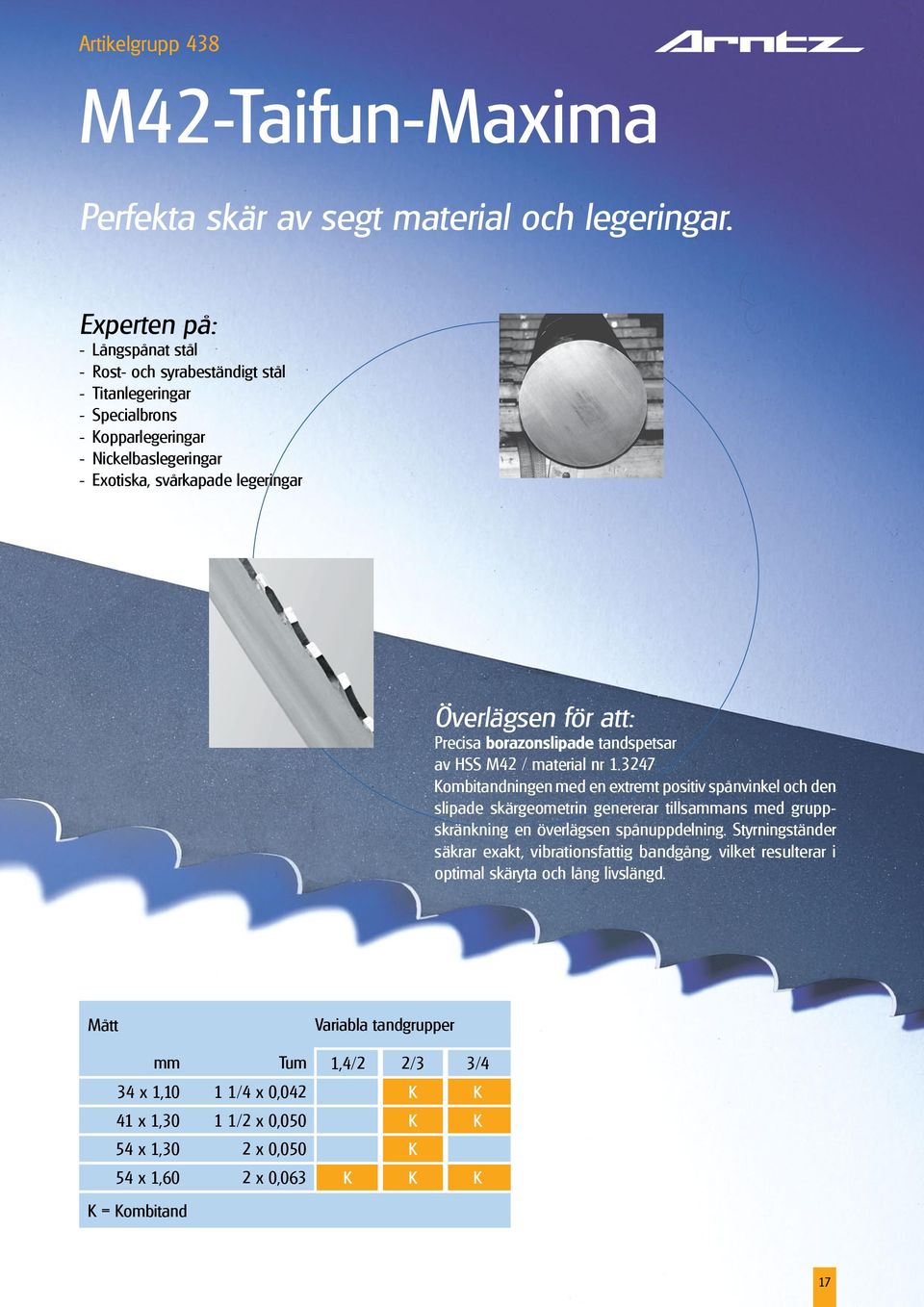 att: Precisa borazonslipade tandspetsar av HSS M42 / material nr 1.