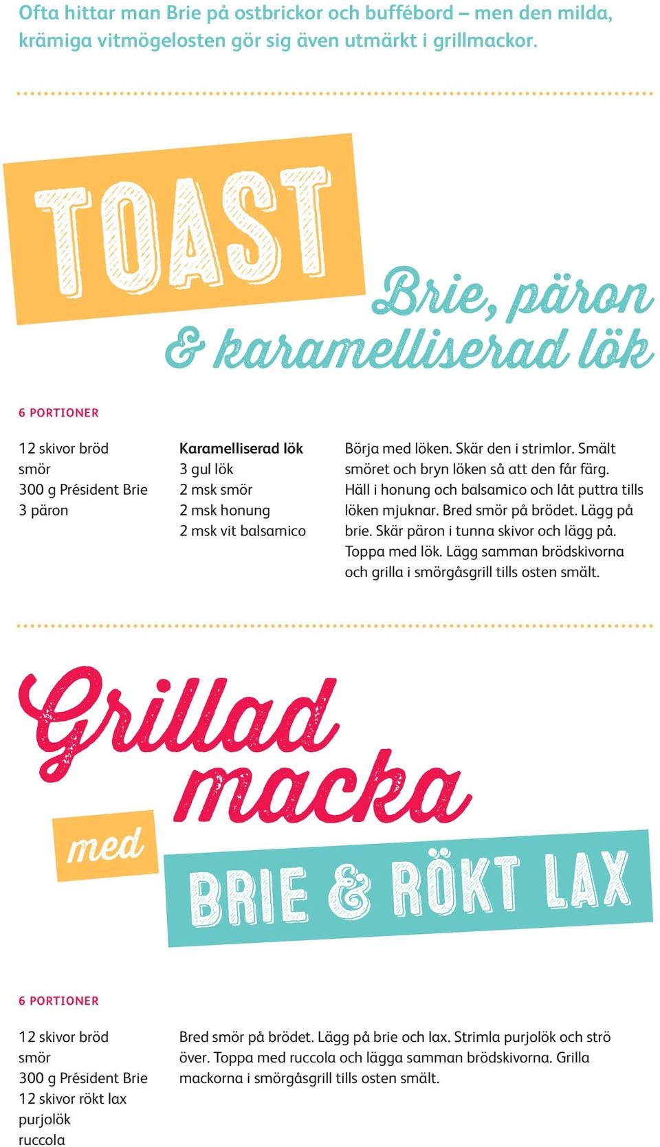 Smält et och bryn löken så att den får färg. Häll i honung och balsamico och låt puttra tills löken mjuknar. Bred på brödet. Lägg på brie. Skär päron i tunna skivor och lägg på. Toppa med lök.
