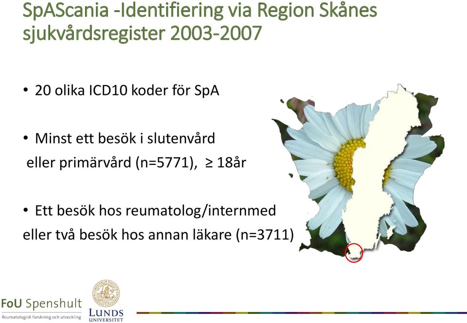 Minst ett besök i slutenvård eller primärvård (n=5771),