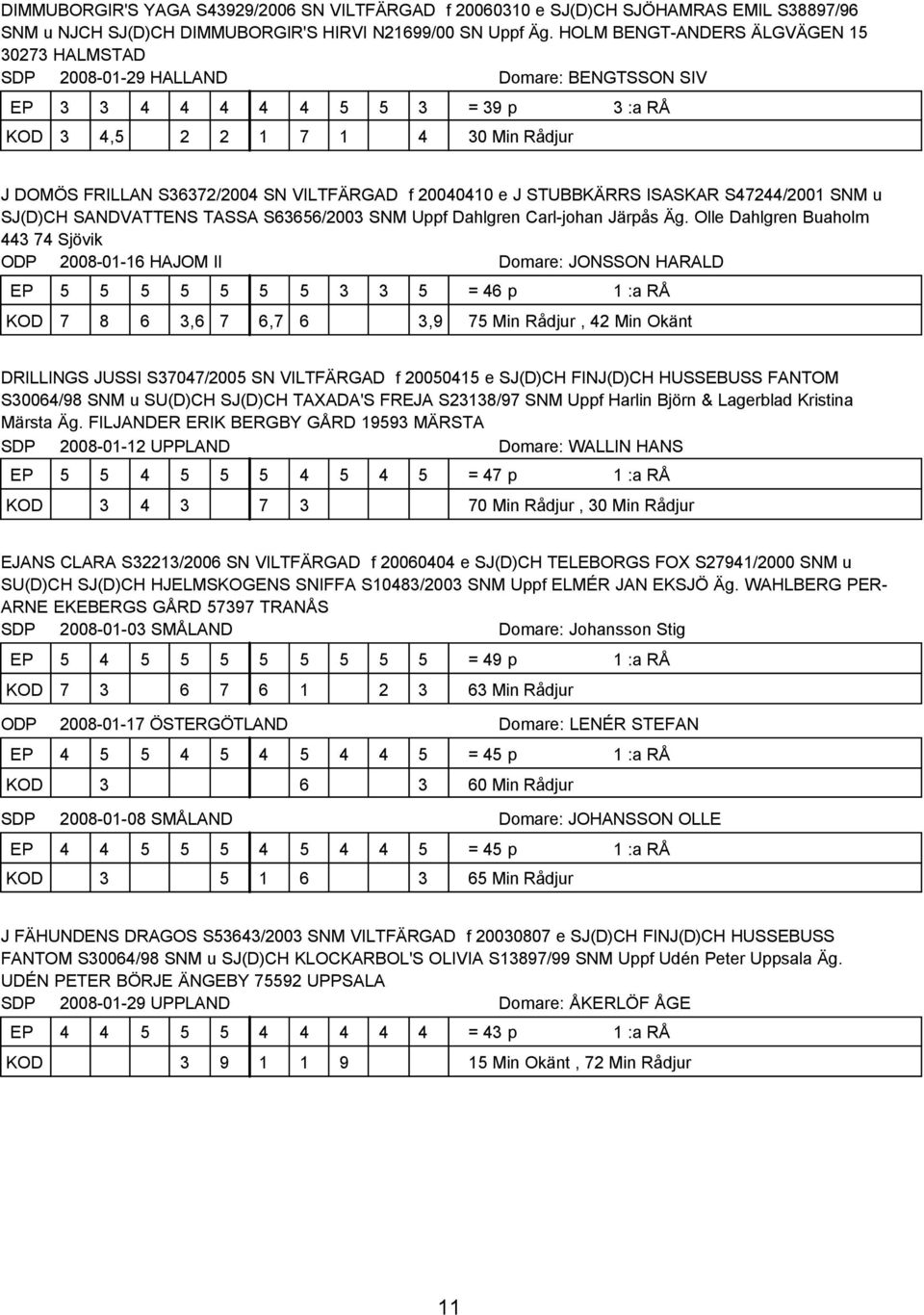 f 20040410 e J STUBBKÄRRS ISASKAR S47244/2001 SNM u SJ(D)CH SANDVATTENS TASSA S63656/2003 SNM Uppf Dahlgren Carl-johan Järpås Äg.