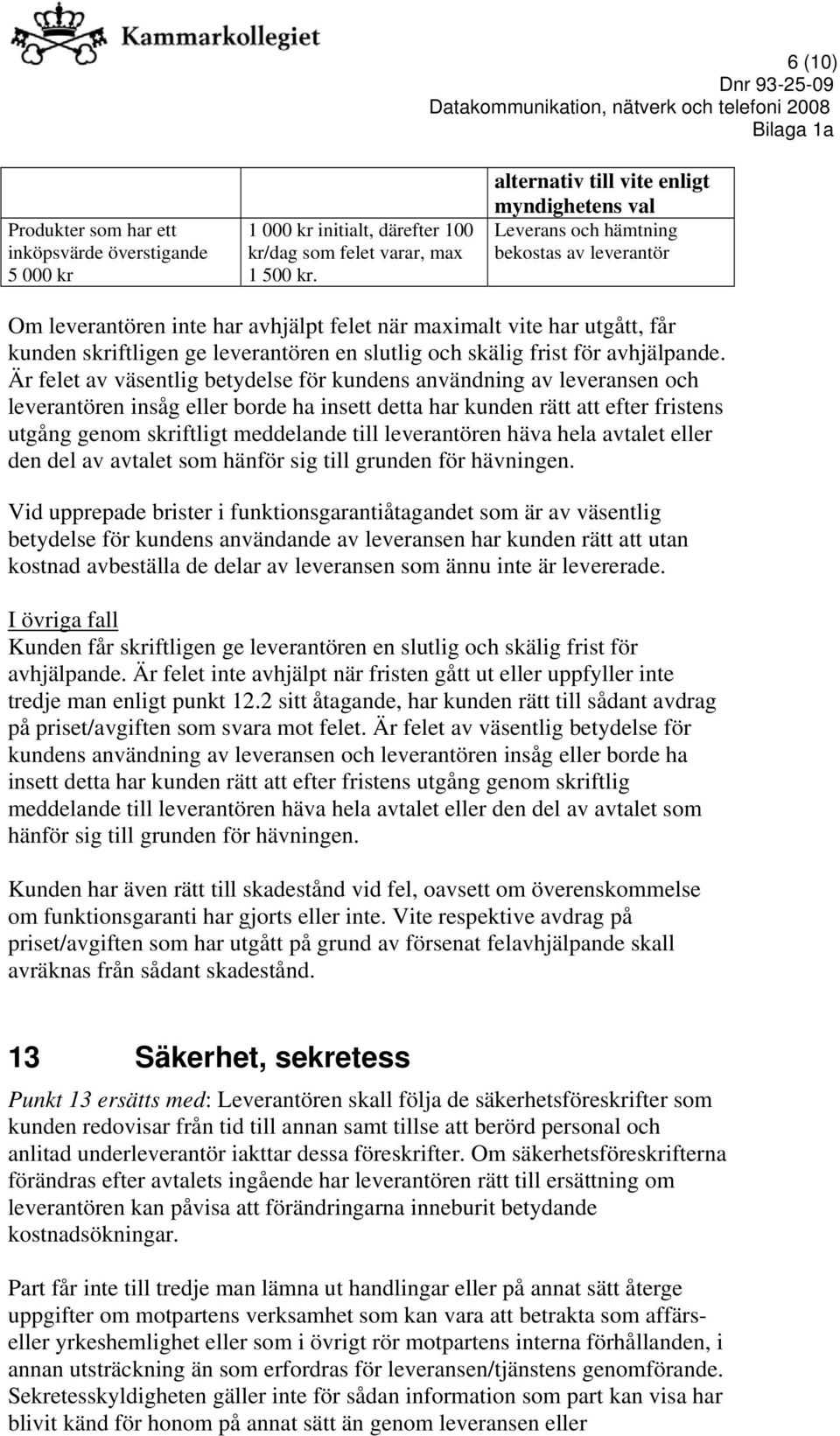 en slutlig och skälig frist för avhjälpande.