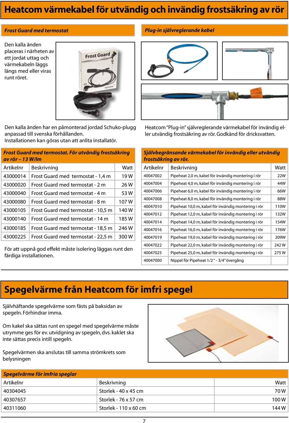 Frost Guard med termostat.