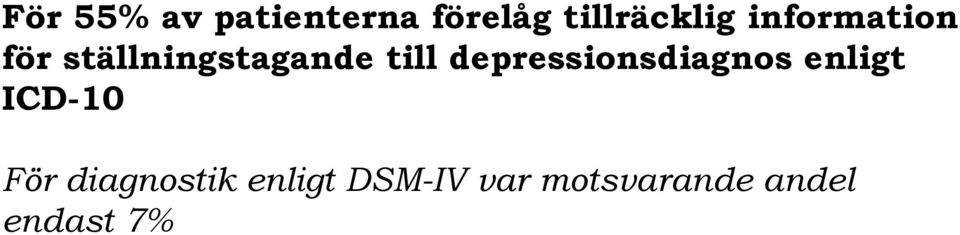 depressionsdiagnos enligt ICD-10 För