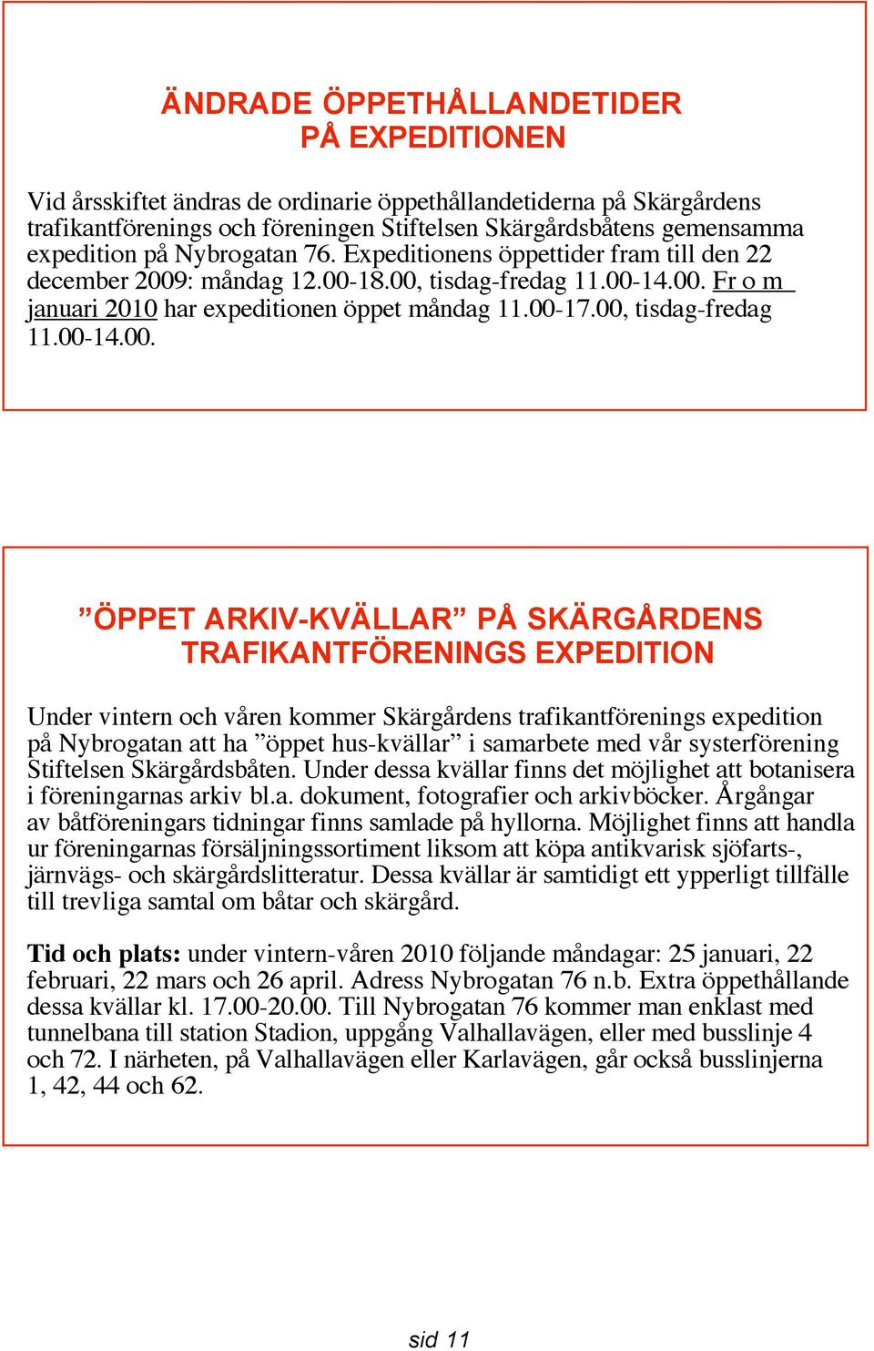 : måndag 12.00-