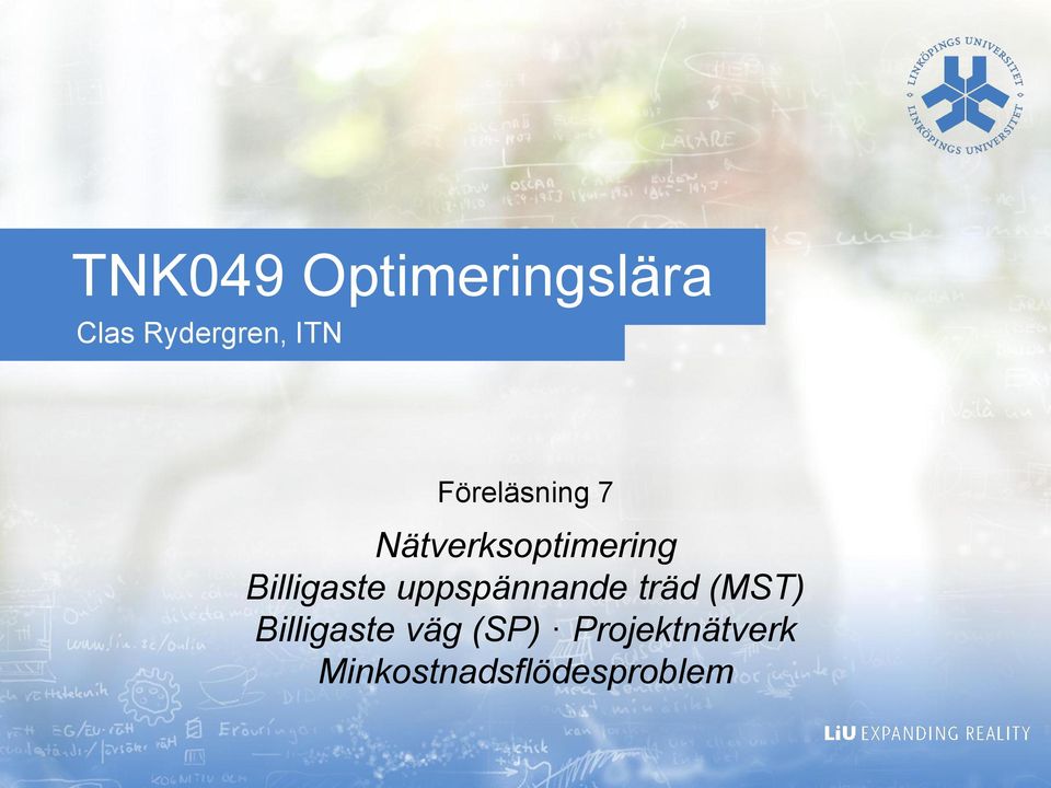 Billigaste uppspännande träd (MST)
