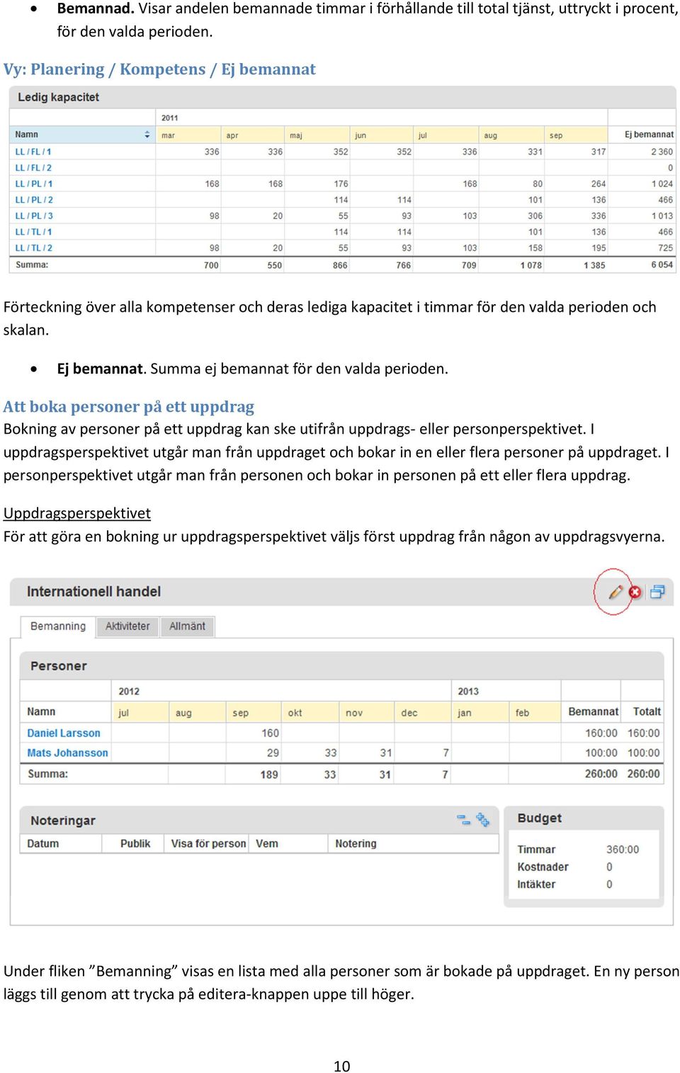 Att boka personer på ett uppdrag Bokning av personer på ett uppdrag kan ske utifrån uppdrags- eller personperspektivet.