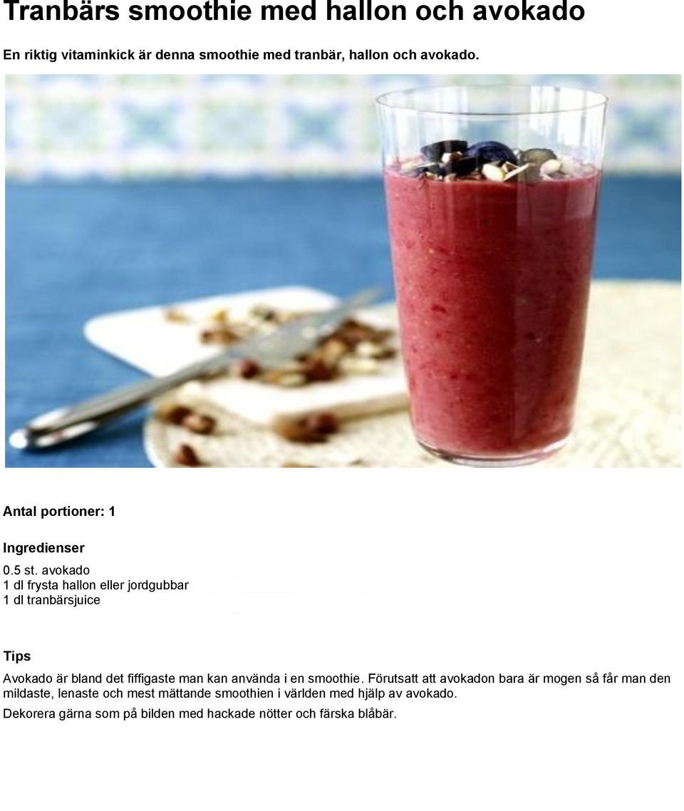 Smoothie på blåbär, banan och kokos - PDF Free Download