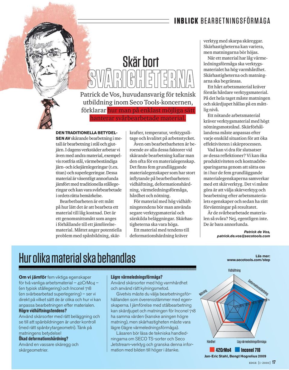 Dessa material är väsentligt annorlunda jämfört med traditionella stållegeringar och kan vara svårbearbetade i ordets rätta bemärkelse.